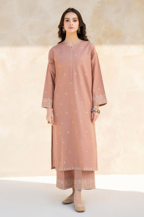 Peach Color Embroidered Kurta Set for Women – Stylish & Comfortable